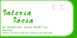 valeria kocsa business card